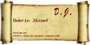 Dobrin József névjegykártya